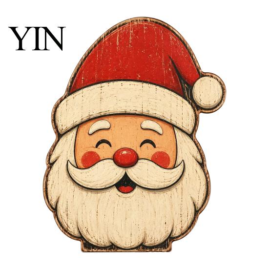 Wooden Simulation Soap Shapes Christmas Table Decorations, Santa Claus Snowman Reindeer Desktop Ornaments, Party Toppers Distressed Tiered Tray Decor