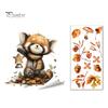 Removable Fall Window Stickers for Home Autumn Static Sticker with Cute Animals & Maple Leaves, Harvest Seasonal Glass Living Room Festival