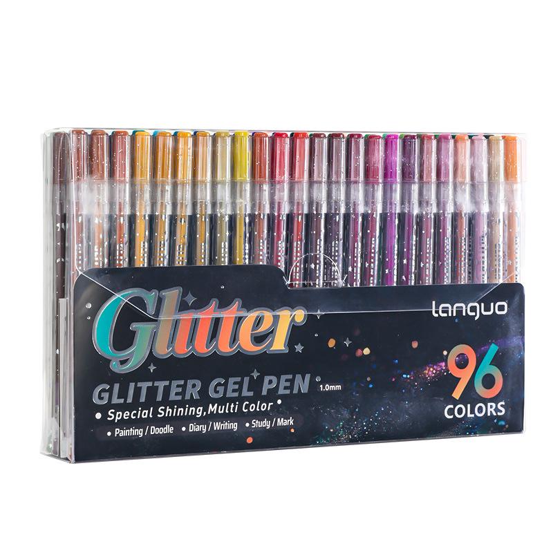 Blue Fruit 12-Color Glitter Gel Pens: Sparkly Neutral Pens for Students, Journals, and Drawings.