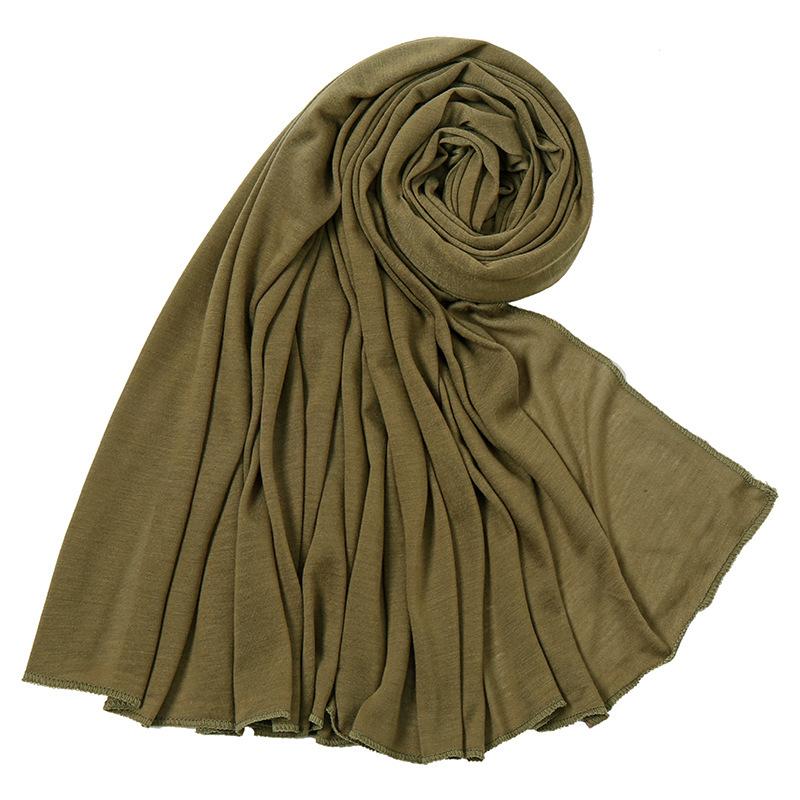 Varm muslimsk mote kvinne myk hijab skjerf sjal vanlig bomullsjersey skjerf turban kvinner lange sjal hodeinnpakning pannebånd abaya