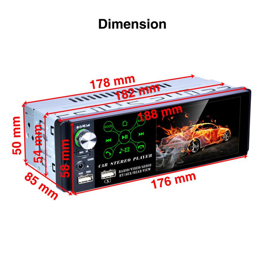 Car Receiver 4.1"Touch Screen Bluetooth RMVB/MP5/Radio/Bluetooth Player AM FM Radio RDS Support Subwoofer Micophone with 170° Dynamic Track Camera