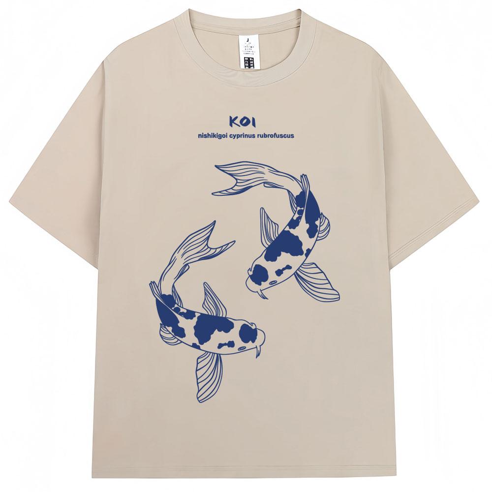 Japoński Styl Fala Hokkaido Vintage Koszulka Mężczyźni Kobiety Harajuku Moda Wysokiej Jakości Koszulki Oversize Bawełniane Letnia Koszulka