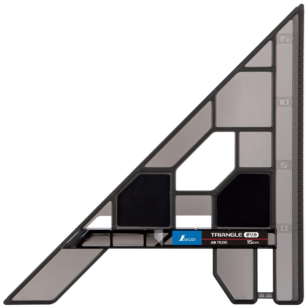 Shinwa Sokutei Triangle Circular Saw Guide Ruler, Polycarbonate, 15cm, 78290