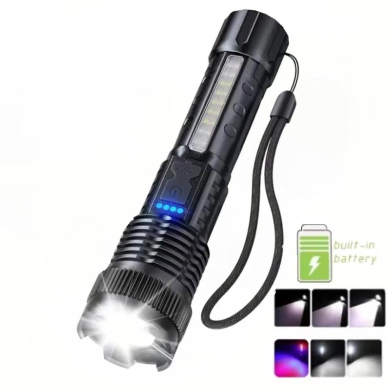 High Power LED Flashlight Fast Type C Rechargeable Light Outdoor Lighting Powerful Handheld Torch for Camping Emergency Spotlights
