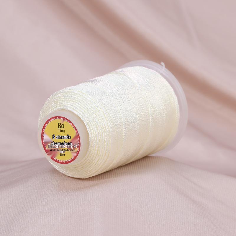 Medium Chameleon Iridescent Thread - 6 Strands for DIY Weaving, Tassel, Fringe, Knotting, Beading, and Jewelry Accessories