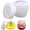 Pudding Jar Storage Bottle Silicone Resin Mold with Lid Candle Holder Box Mould Epoxy Casting Resin Mold For DIY Jewelry Tool
