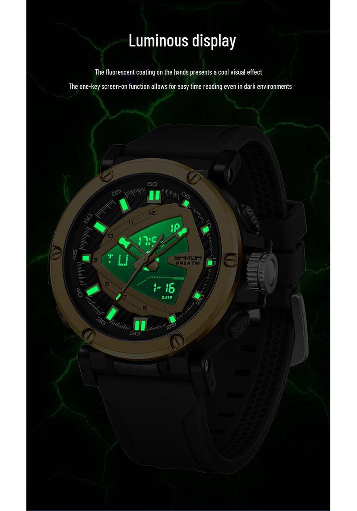 Sanda Teen Multifunction Electronic Sports Watch with Luminous Display and Snooze Alarm – Stylish and Functional for Students.