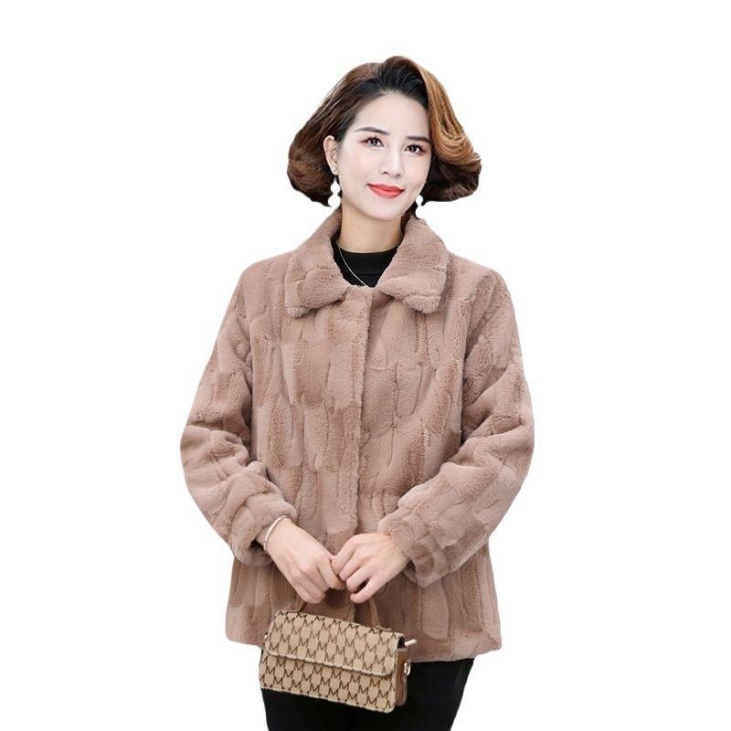 New imitation mink velvet women's coat, new mother's autumn and winter thickened top, short warm cotton-padded coat