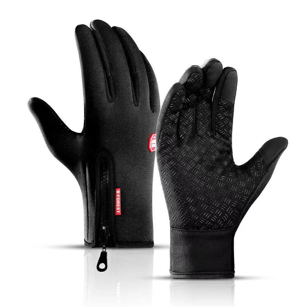 Unisex Waterproof Touchscreen Cycling Gloves: Warm, Fleece Lined, Non-Slip, Cold-Resistant for Outdoor Use In Autumn and Winter.