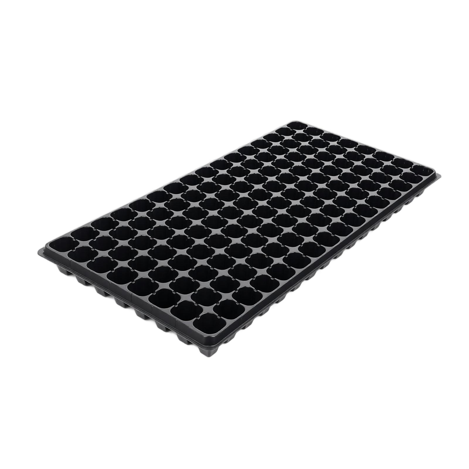 128 Cell Seedling Tray Plastic Plant Starter Tray Gardening Grid Nursery Pot for Seed Germination and Plant Propagation One Size чёрный