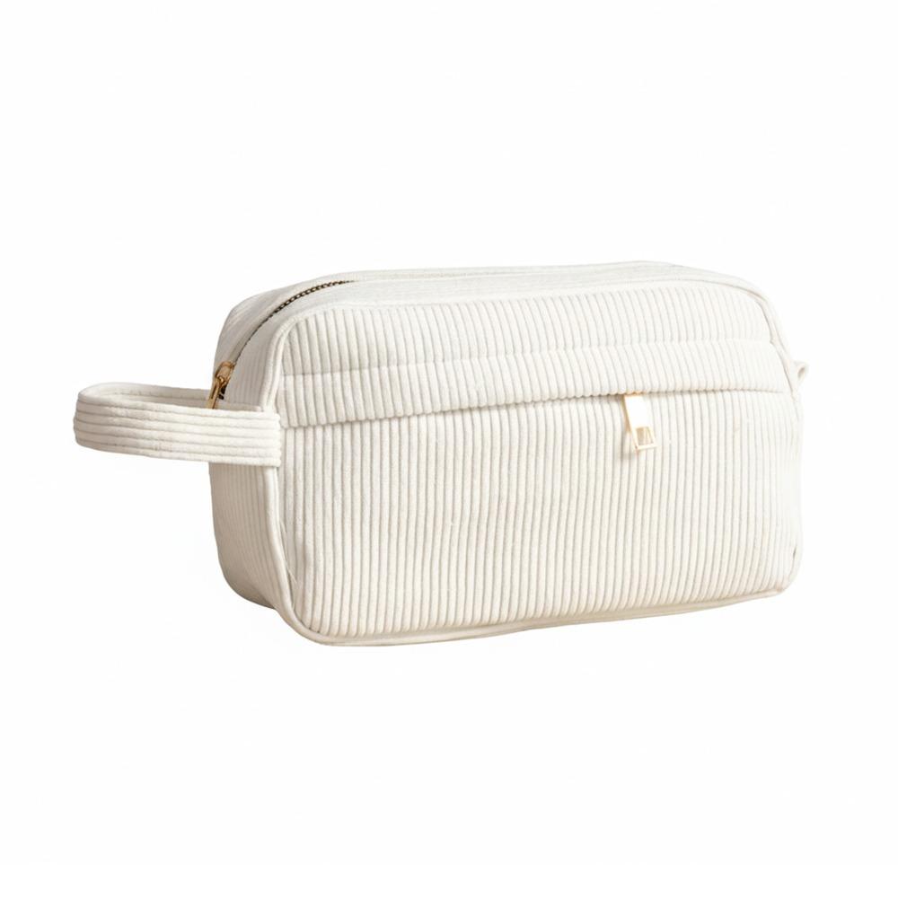 Portable Corduroy Cosmetic Bag Large Capacity Handheld Makeup Bag Toiletry Bag Travel