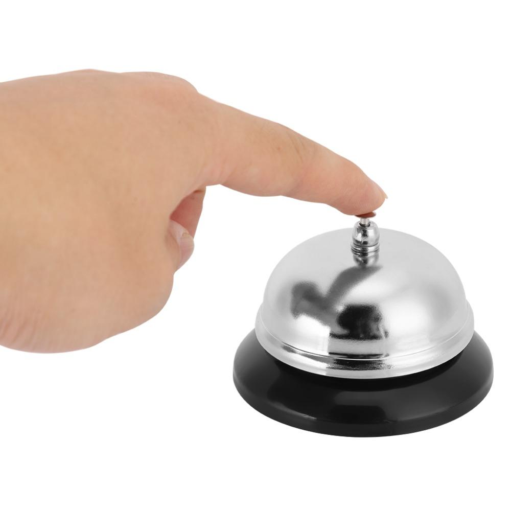 Silver Desk Service Bell Loud and Clear Ring Table Caller Dinner Call Bell  Kitchen/Restaurant