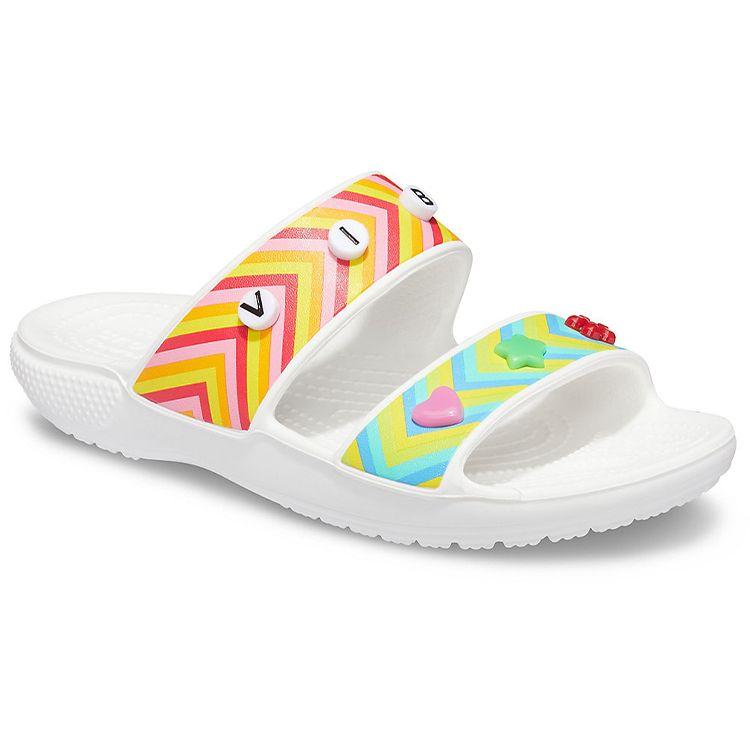 Crocs Classic Sport Clogs Unisex Footwear White Multicolor 206985-94S