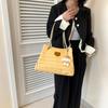 Trendy Large Capacity Women's Tote Bag Fashionable Spring Shoulder Bag In Black Yellow