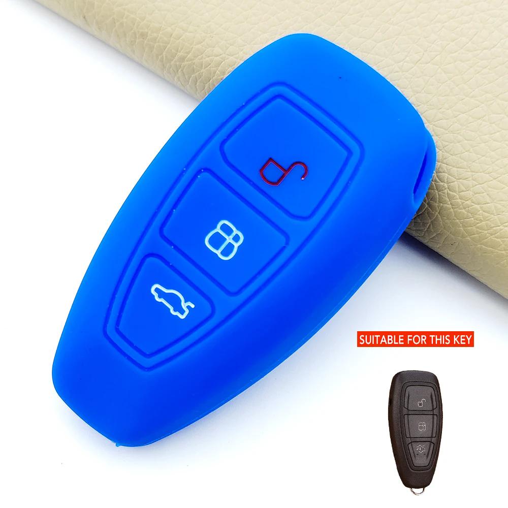 3 Button Silicone Car Remote Key Fob Cover Case For Ford Ranger C-Max S-Max Focus Mk3 Galaxy Mondeo Transit Tourneo Custom