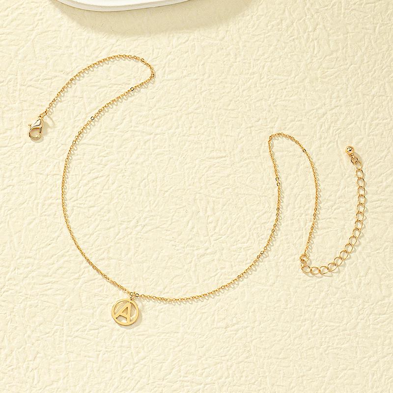 Round A-Z Alphabet Pendant Necklace for Women - Simple, Trendy Fashion Jewelry