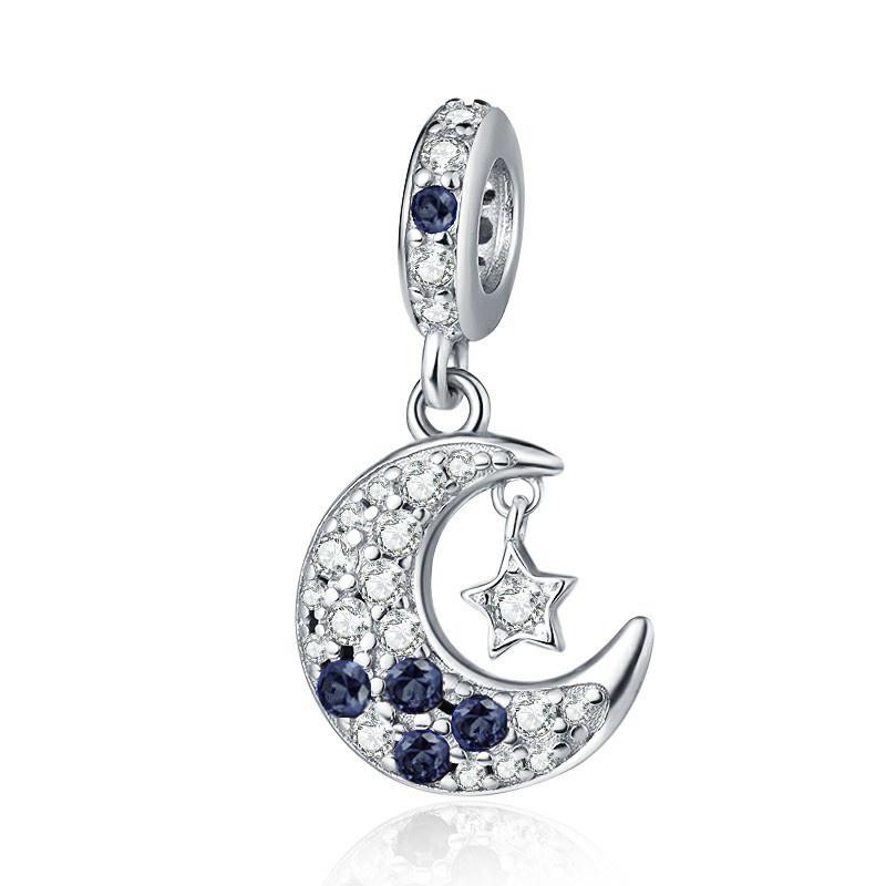 Fine Blue Starry Sky Series Astronaut Star & Crescent Moon Mysterious Alien Sun Fit Original Bracelet Diy Jewelry Gifts