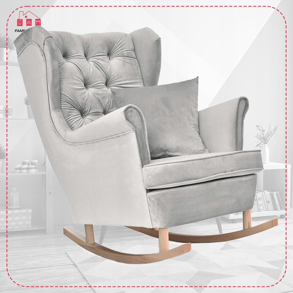 Gaja Wing Chair, Scandinavian Rocking, Family Mebl, Ash-gray, Light Gray