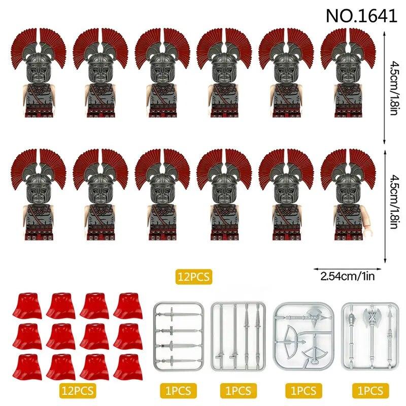 Doll Medieval Warfare Roman Soldier Building Blocks Temple Knight Golden Accessories Figures For Children Model Toys NO.1641