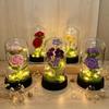 Handmade Crochet Rose Desktop Ornament for Christmas, Valentine's, and Teacher's Day