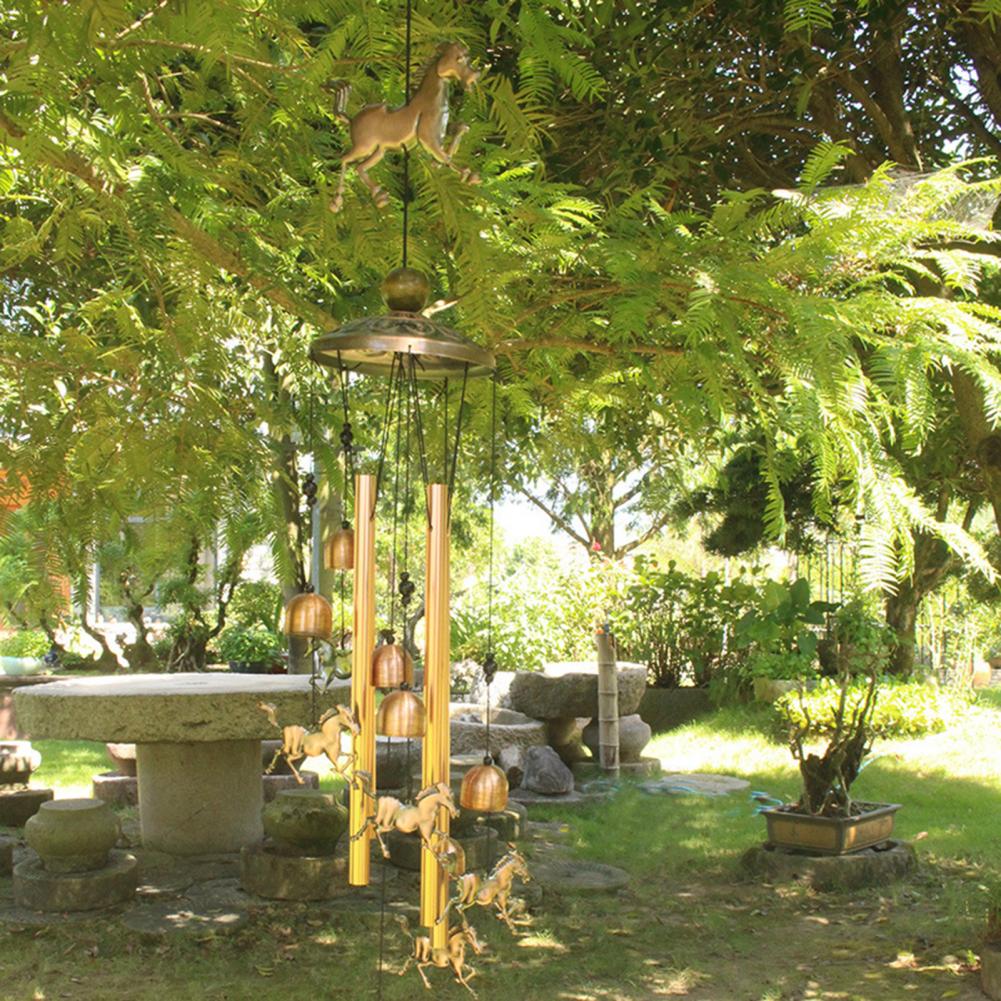 Metal Wind Chimes Handmade Running Horse Wind Chime Retro Wind Chime With Bells For Home Indoor Garden Patio Yard Decor Quality