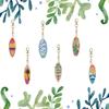 6Pcs Double Sided Special Shaped Exquisite Pattern Diamond Painting Keychain Rhinestone Painting Keychain Pendant for Beginners