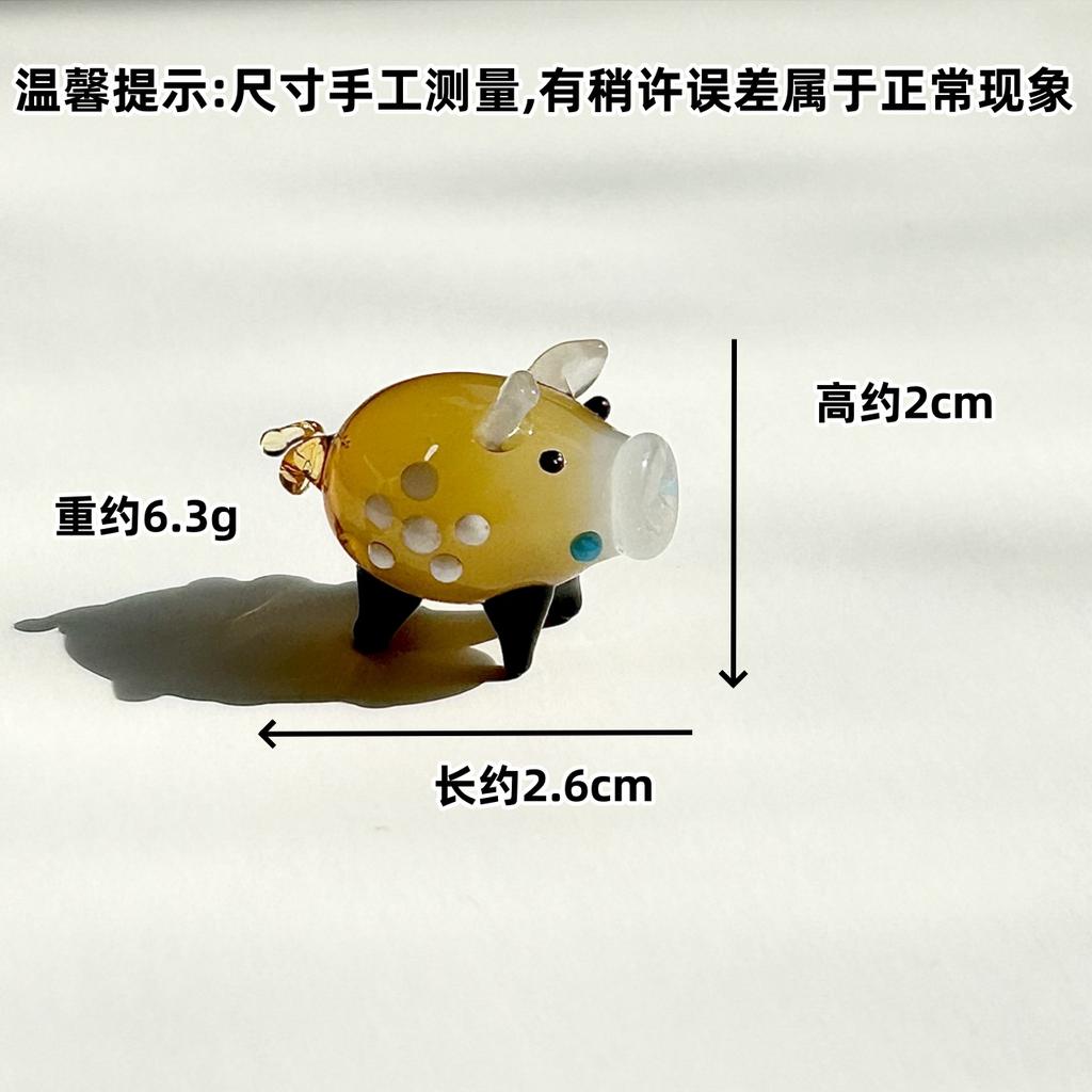 1Pcs Cute Glass Miniatures Zodiac Figurines Cartoon Animal Micro Landscape Ornaments Handmade Desktop Decoration Accessories