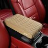 New Leather Memory Foam Car Armrest Mat Booster Console Universal Center Cushion Stripe Rhombus Embroider Armrest Seat Box
