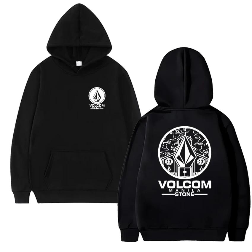 in Fashio Hoodies Men Women Autumn and winter Volcom Stone Double Sided printed Sweatshirt Unisex Fleece Long sleeve pullovers