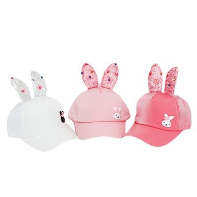 Korean Version of Sequins Cute Rabbit Baseball Cap Boys and Girls Baby Baseball Cap Sun Protection Student Sun Hat