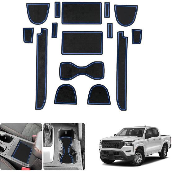LUWU for 2025 2026 Frontier Accessories - for 2024 2025 2026 Nissan Frontier Pickup Truck Door Slot Mats Cup Holder ert Coaster Center Console