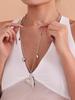 Qiong Yao 18K Gold Plated Double Layer Peach Heart Sweater Chain Necklace