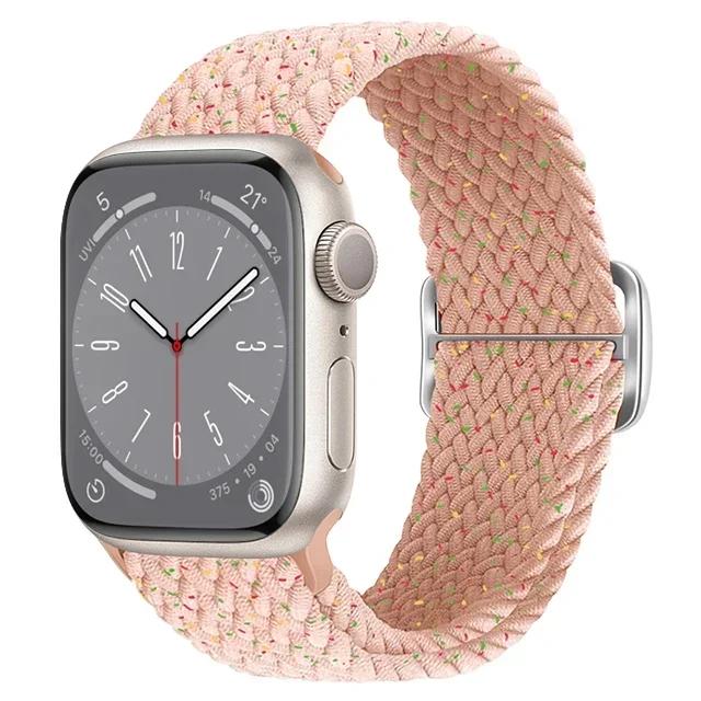 Nylon Strap for Apple Watch Ultra 2 Band 49mm 40mm 44mm 41mm 38 45mm Elastic Braided Loop Bracelet IWatch Series 9 8 7 6 SE 5 4