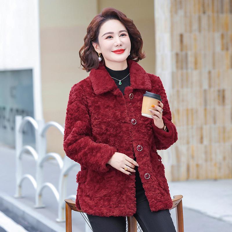 Mom's Petite Fur-Lined Cotton Jacket for Women - Autumn/Winter 2025