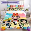 3pcs Powerpuff2 Design Cover Set - HD Printed Bedding with 1 Cover and 2 Pillowcases - Perfect for Home and Dorm Decor