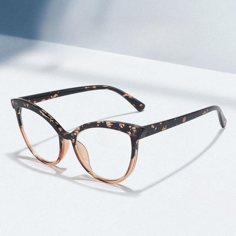 Fashion Large Frame Cat Eye High Definition Reading Glasses Men Women Transparent TR90 Frame Butterfly Leopard Frame Presbyopic Eyeglasses