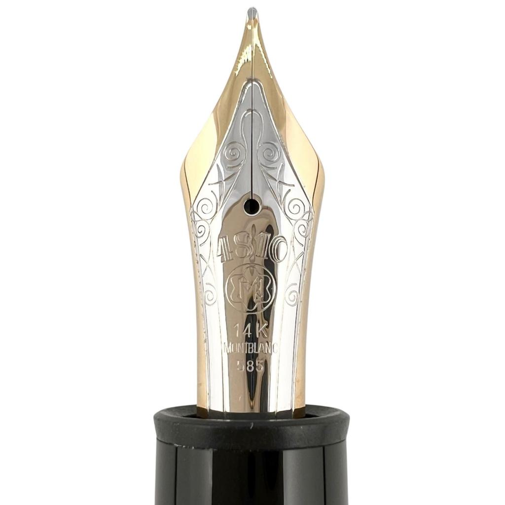 Great MONTBLANC fountain pen Meisterstück 149 white star Black gold 14K mens Used