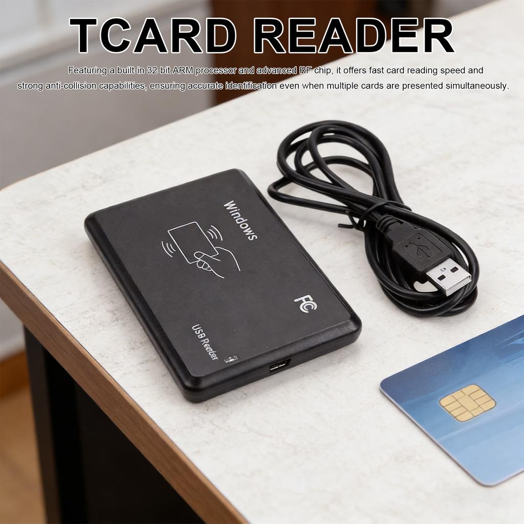 Contactless IC Card Reader Writer with LED Indicator/Buzzer RFID IC Card Reader Compatible for Windows Linux MacOS