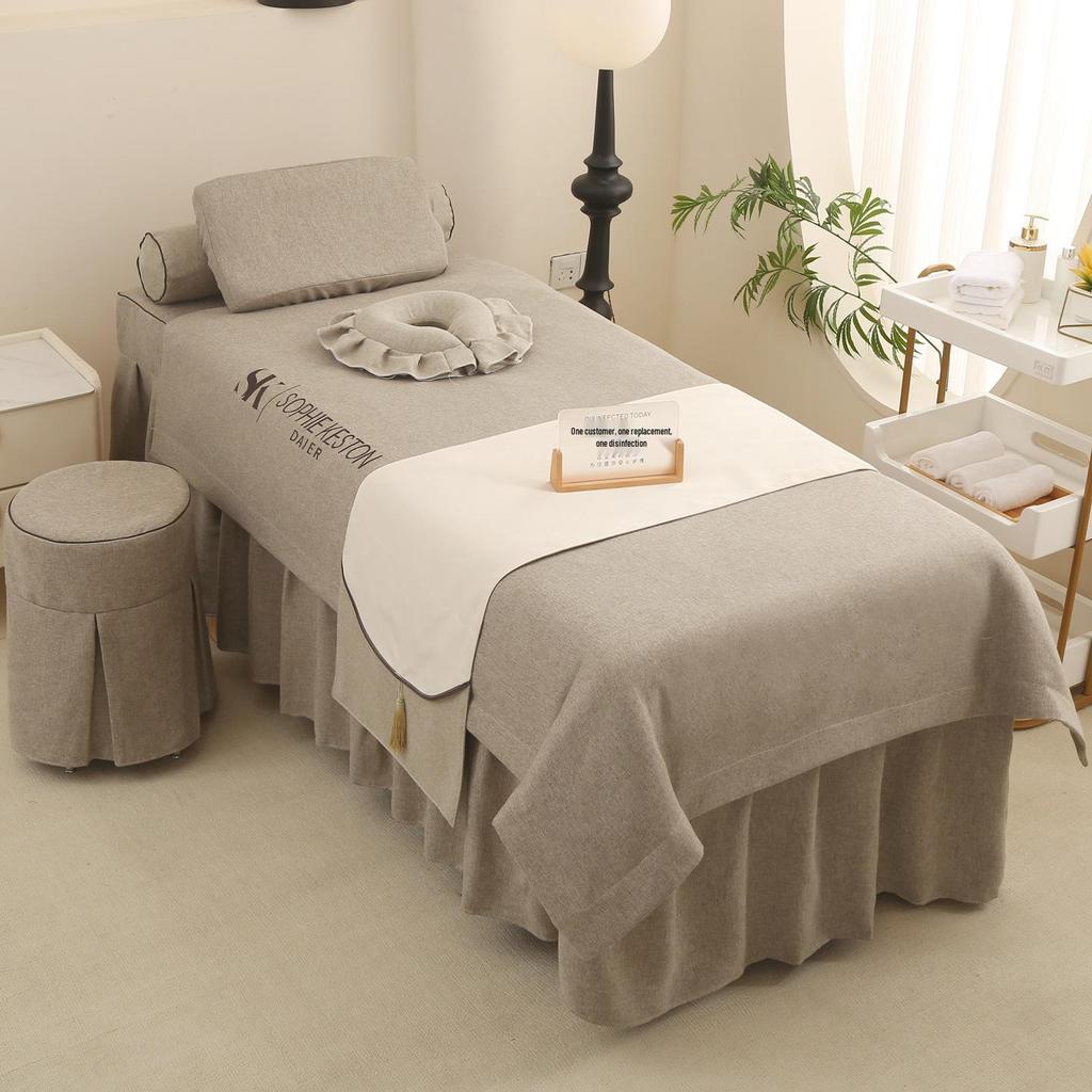 Luxury Beauty Salon 4-Piece Bedding Set - Skin-Friendly Cotton Massage Bed Cover
