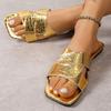 Flat-bottomed Slippers Square-toed Casual One-line Flip-flops and Trade Shoes