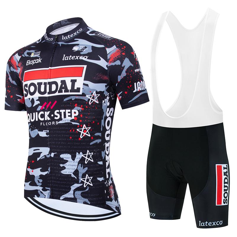 Soudal Quick Step Cycling Jersey Set 2025 Men NEW Summer Cycling Clothing MTB Road Shirt Bicycle Bib Shorts Maillot Ciclismo