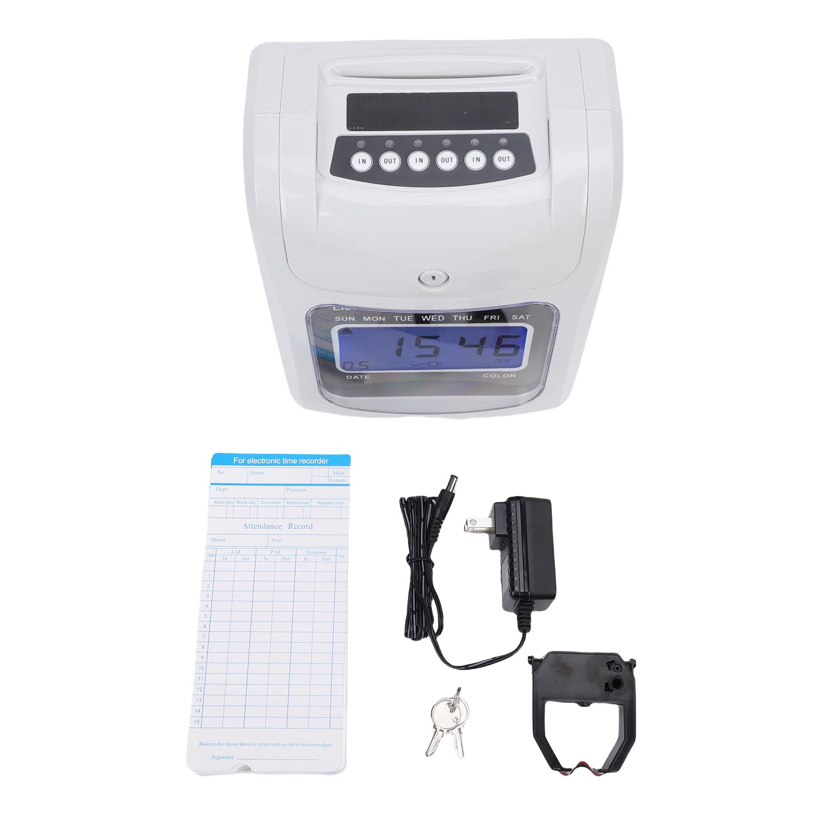 

Time Clock for Employee Small Business Employee Punch Clock System with 2 Security Keys and 1 Ribbon 101 Piece Time Cards