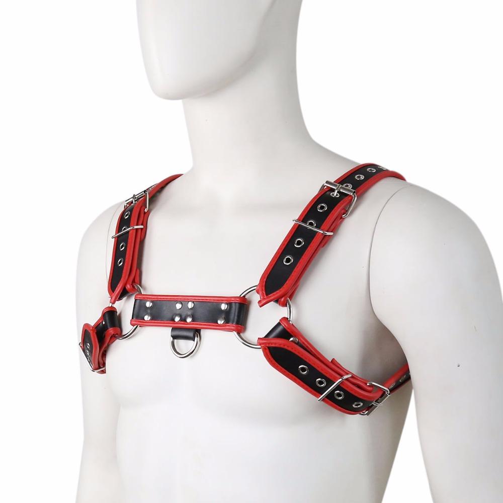 PU Leather Male Chest Harness Bondage Slave Fetish Restraints Straps Belts Sex Products Adult Toys Club Costumes Props For