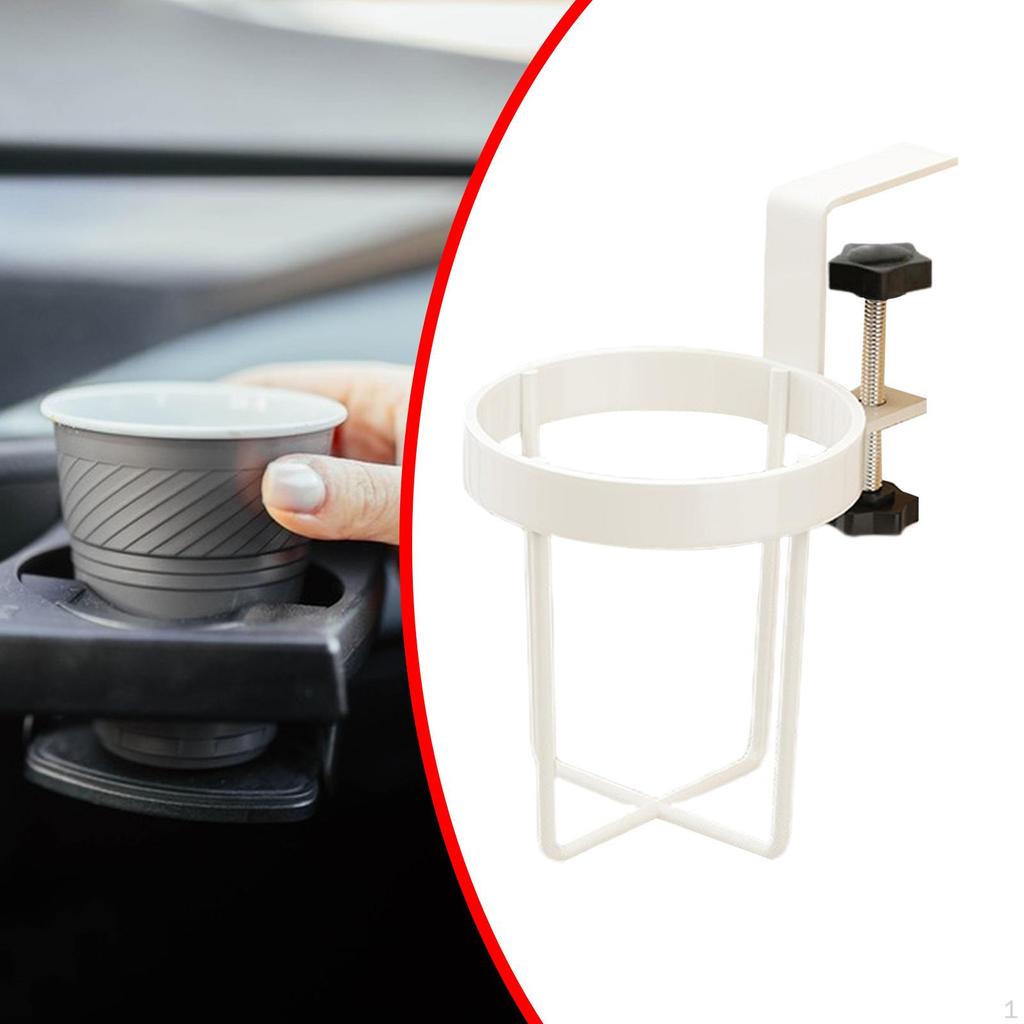 Clip On Desk Cup Holder Anti Spill Lightweight Adjustable Nonslip Clamp Water Bottle