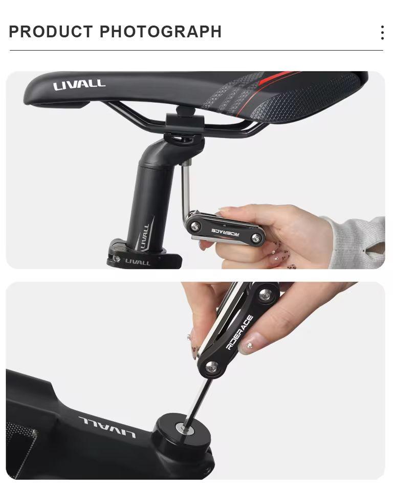 RIDERACE Bicycle Multi Tool 8 In 1 Portable CRV Steel 4mm 5mm 6mm Hex Allen Wrench Multifunction Screwdriver Bike Repair Tools
