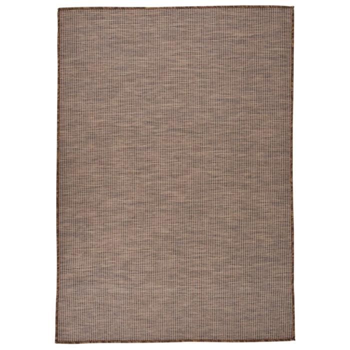 VidaXL Tapis à tissage plat d'extérieur 160x230 cm Marron