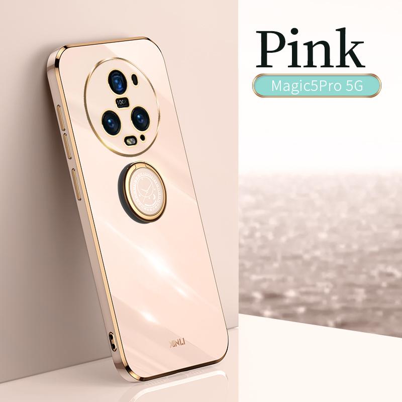 

Для чохла Honor Magic 5 Pro Чохол для телефону Honor Magic5 PGT-N19 Задня кришка Magic5 Pro Розкішний квадратний чохол з гальванічним покриттям, кільцем-тримачем і підставкою Honor Magic5