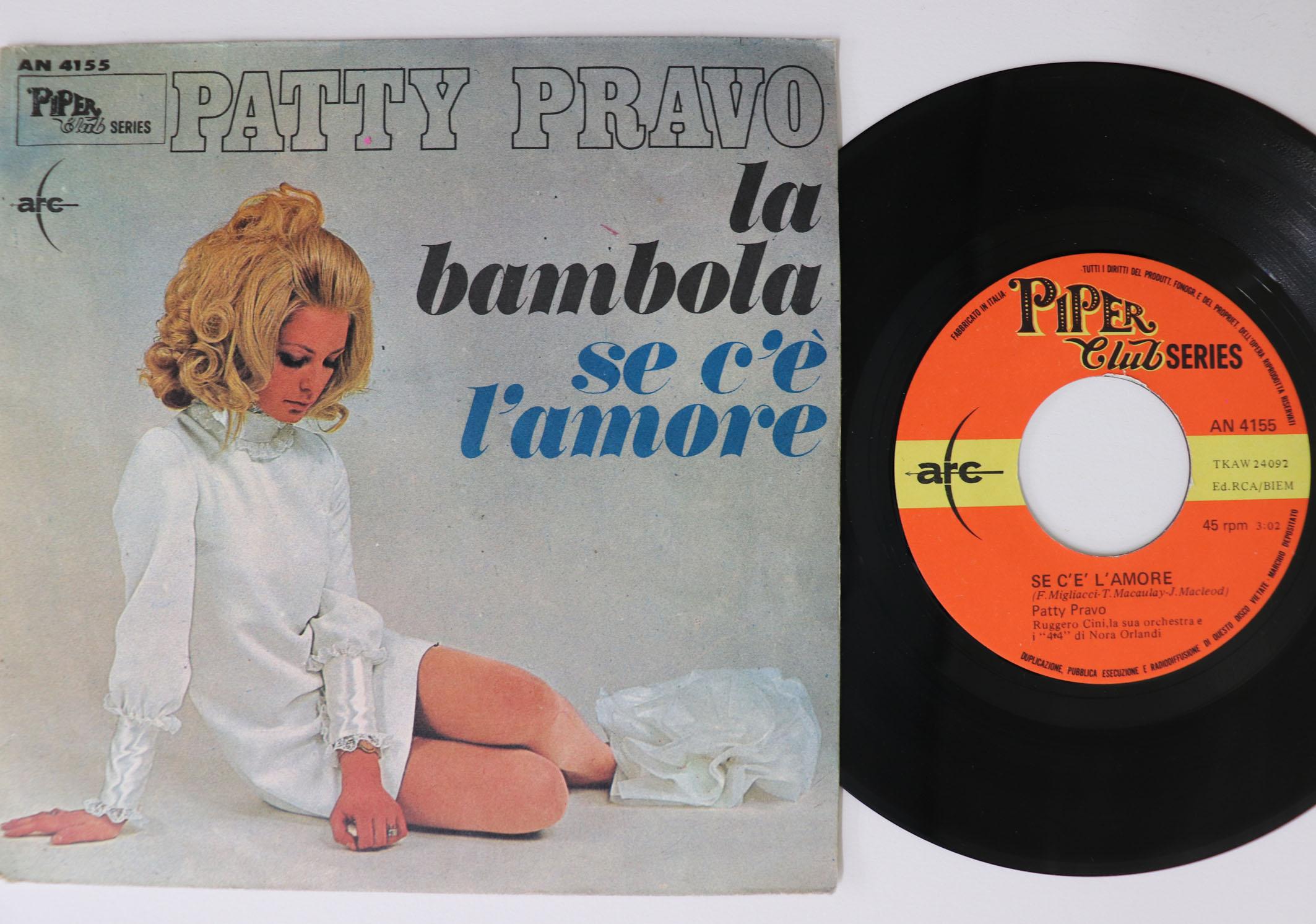 

7inch Record PATTY PRAVO - La Bambola / Se C e L amore AN4155 ARC 1968 Italy Pop Used