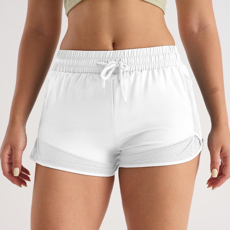 Women's Quick-Dry Mesh Yoga Shorts - Two-Piece, Anti-Exposure Design