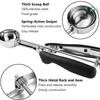 Stainless Steel Ice Cream Scoop For Baking Cookie Scoop, Trigger Release, Cookie Dough Scoop, Anti-Slip Spring-Trip Kitchen Tool